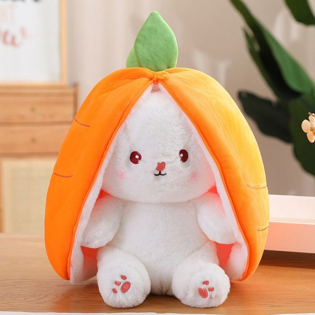 Reversible Strawberry Bunny Plush Toy Gift for Kids Stuffed Animal